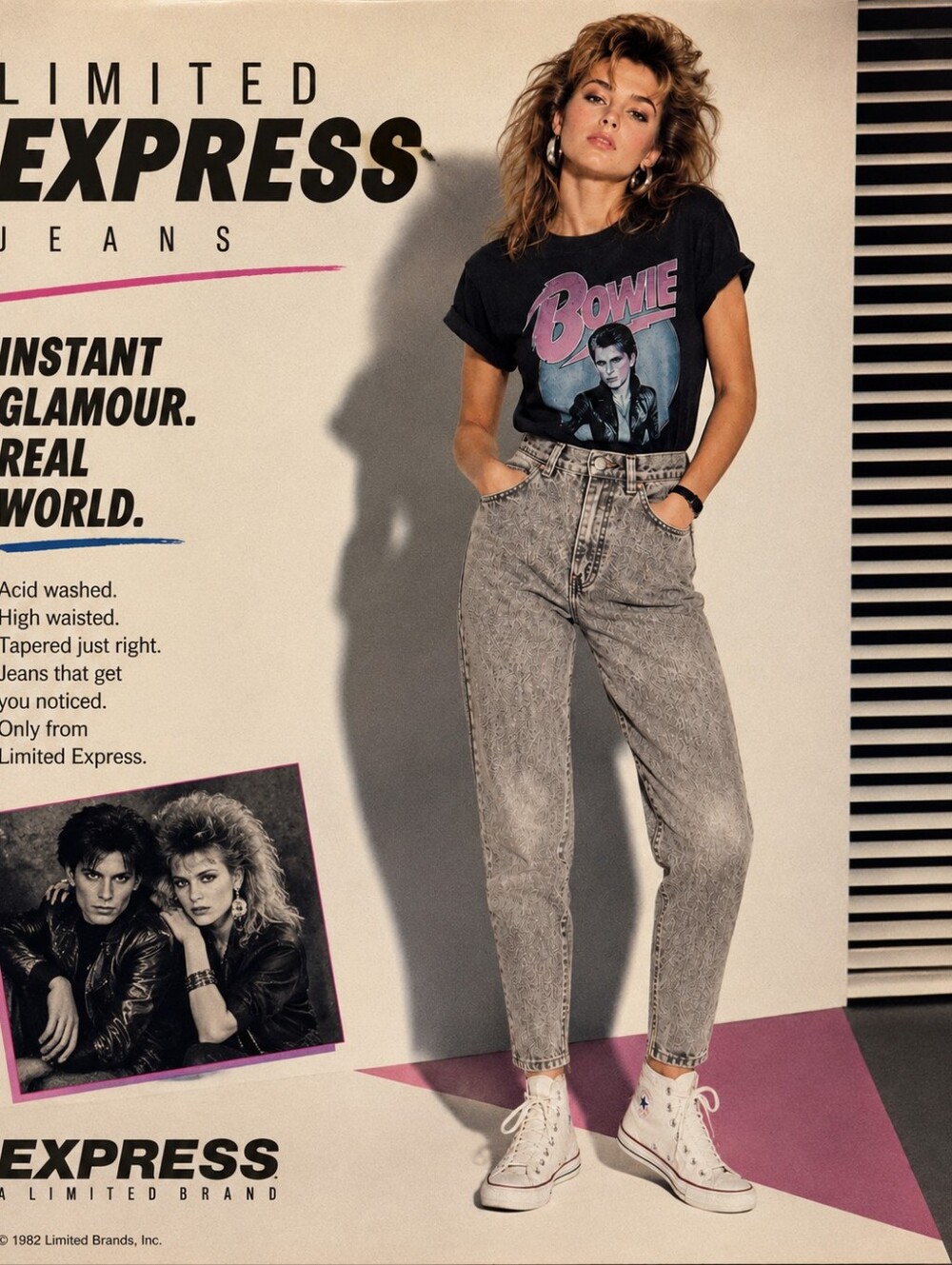 ❤️ LIMITED EXPRESS VINTAGE '80 - 82 INSTANT GLAMOUR HIGH RISE SLIM MOM JEANS